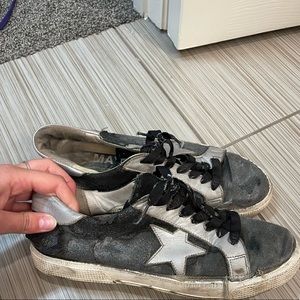 Golden goose May low top sneaker size 40 black glitter